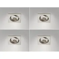 Meine Wunschleuchte 4 Stk. Einbaustrahler Decke eckig schwenkbar Nickel matt GU10 - Deckenleuchten