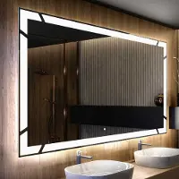 Artforma Badspiegel 200x80 cm - mit LED Beleuchtung - LED Farbe Kaltweiß 7000K - Individuell Nach Maß - Beleuchtet Wandspiegel Lichtspiegel Badezimmerspiegel | Lichtschalter: Touch Schalter |LED126