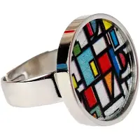Demarie Ring Edelstahl mit Silber-/Goldeinlage