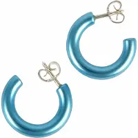 Demarie Paar Creolen "eloxiertes Aluminium hellblau"
