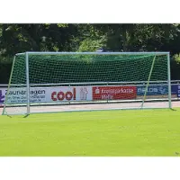 GLA-WEL Fußball Großfeldtor 7,32 x 2,44 m - transportabel und vollverschweißt, inkl. Tornetz 1.50m OHNE Transportrollen Eingefräste Netzaufhängung