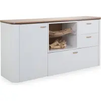 SANSIBAR Living Sideboard SANSIBAR VISTRA BHT 165x85x42 cm weiß Kommode Bürokommode