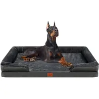 DAITORE Tierbett orthopädisches Hundebett Memory Foam Ergonomisches Hundesofa, mit rutschfest abnehmbarem waschbarem Bezug