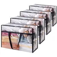 Markenlos Aufbewahrungstaschen Set - 4 transparente Taschen - 60L