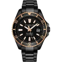 Stührling Schwarz Depthmaster Quarz 42mm