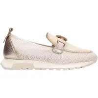 Hispanitas für Damen. HV264857 Turnschuhe Oregon off-white (37), Leder, Beige, Wohnung, 1 bis 3 cm, Keine, Lässig
