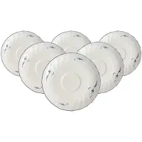 Villeroy & Boch Untertasse "Teeuntertassen Vieux Luxembourg ø 15,8 cm 6er Set weiß-blau" Spülmaschinenfest, Mikrowellensicher