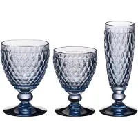 Villeroy & Boch Gläser-Set "Wein- & Sektgläser Boston Coloured 12er Set", blau, B:2cm H:2cm, Glas, Trinkgefäße, Gläser-Set, Spülmaschinenfest