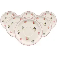 Villeroy & Boch Untertasse "Frühstücksuntertassen Petite Fleur ø 17 cm 6er Set weiß" Spülmaschinengeeignet, Mikrowellengeeignet