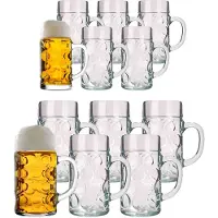 Stölzle Bierkrug "Bierkrüge Isar 0,5l + 1l 12er Set transparent" Erhöhte Bruchfestigkeit, Spülmaschinengeeignet