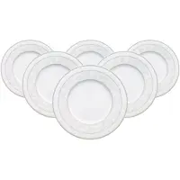 Villeroy & Boch Brotteller "Brotteller Gray Pearl ø 18 cm 6er Set weiß" Spülmaschinengeeignet, Mikrowellengeeignet