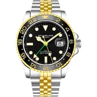 Stührling Schwarzer und gelber Meridian GMT Quarz 42mm