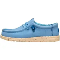 HeyDude für Herren. HD40700 Turnschuhe Wally Stretch Canvas blau (41), Stoff, Wohnung, Schnürsenkel, Lässig