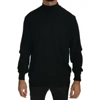 Mila Schon Schwarzer Rollkragenpullover aus reiner Wolle