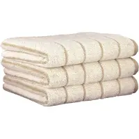 Cawoe Handtuch, 3er Pack - C Balance, 50x100 cm, Walkfrottier, Baumwolle, Streifen Natur / 50x100cm