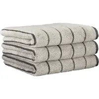 Cawoe Handtuch, 3er Pack - C Balance, 50x100 cm, Walkfrottier, Baumwolle, Streifen Platin / 50x100cm