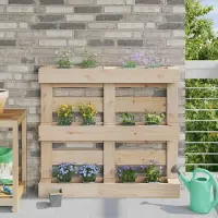 vidaXL Möbel Blumenboxen für Euro-Paletten 24 pcs Hellgrau 13,5 x 9 x 9,5 cmBeete - Beete c7655