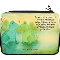 Mr. & Mrs. Panda Mäppchen Frosch Liebe Design - Weiß - Geschenk, Frösche, Bleistiftetui, Schlampermäppchen, Kuss, Federmappe, Freundin, Federtasche, Etui