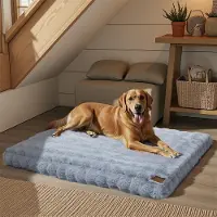 Bingopaw WISFOR Orthopädisch Hundebett Hundesofa Hundecouch Hundekissen große Hunde Schlafplatz, wasserfest waschbar Bezug abnehmbar 3XL: 130x110x12cm, Grau