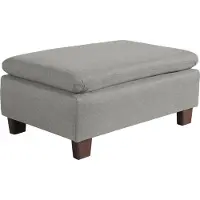 Max Winzer Hocker Aaron - Flachgewebe hellgrau - Maße: 90 x 60 x 43 cm