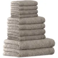 Cawoe Handtuch Set, 10-tlg. - Lifestyle, 2x Duschtuch, 4x Handtuch, 4x Gästetuch Graphit / Set