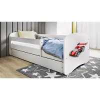 Kocot Kids Bett babydreams weiß racing car mit Schublade ohne Matratze 180/80