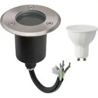 GTV LED Einbau Bodenleuchte Bodenspot Bodenstrahler Rund mit 6W LED Warmweiß