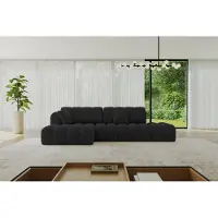 ALTDECOR Ecksofa mit Schlaffunktion und Bettkasten OLEA-L2-S - 321x164x75cm Schwarz - Corner Sofa Eckcouch Couch L-Form, links/rechts angeordnet Schlafcouch Ausziehbar Wohnlandschaft