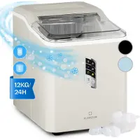 Klarstein Eiswürfelmaschine für Zuhause Camping Gastro, Schnelle Mini Eiswürfelmaschine Klein, Profi Eismaschine für Große Kleine Klare Eiswürfel, Selbstreinigend mit 1,5L Eiswürfelbehälter, 12kg/24h