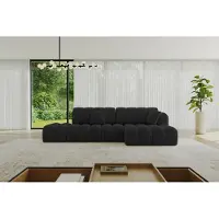 ALTDECOR Ecksofa mit Schlaffunktion und Bettkasten OLEA-L2-S - 321x164x75cm Schwarz - Corner Sofa Eckcouch Couch L-Form, links/rechts angeordnet Schlafcouch Ausziehbar Wohnlandschaft
