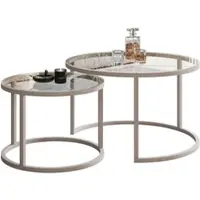 Lookway Couchtisch-Set CIRI 2in1 GLASS KASZMIR