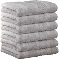 Cawoe Gästetuch, 6er Pack - C Noblesse, Walkfrottier, Baumwolle Silber / 30x50cm