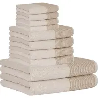 Cawoe Handtuch Set, 10-tlg. - C Two-Tone, 2x Duschtuch, 4x Handtuch, 4x Gästetuch Natur / Set