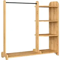 VCM Kleiderständer H. 124 x B. 106 x T. 35 cm mit Regal & Kleiderstange Offene Garderobe für Schlafzimmer Flur Ankleide - Lempu L