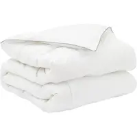 vidaXL Bettwäsche-Set Weiß 140 x 220 cm Baumwolle, Bambus, Polyester