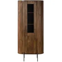 MASSIVMOEBEL24.DE Vitrine Mango 80x45x180 braun lackiert BARCELONA #244