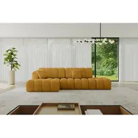 ALTDECOR Ecksofa mit Schlaffunktion und Bettkasten OLEA-L2-S - 321x164x75cm Senfgelb - Corner Sofa Eckcouch Couch L-Form, links/rechts angeordnet Schlafcouch Ausziehbar Wohnlandschaft