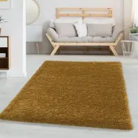 Carpetsale24 Shaggy Hochflor Teppich, 160x230 cm, Gold, weich, flauschig, modern, einfarbig, Perfekt für Wohnzimmer, für Wohnzimmer Schlafzimmer