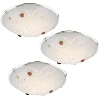 Globo 3x LED Deckenleuchte, Chrom, Glas satiniert, CCT, 41,5 cm