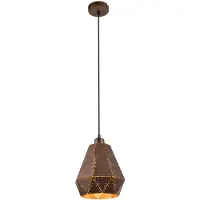 Globo Lighting Pendelleuchte, Stahl rostfarben, H 140 cm
