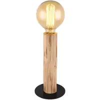 Globo Lighting LED Tischleuchte, Holz, Metall, Schwarz, Schalter, H 30 cm