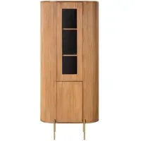 MASSIVMOEBEL24.DE Vitrine Mango 80x45x180 natur lackiert BARCELONA #544