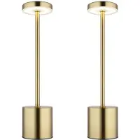 Globo Lighting 2x LED Tischleuchte, goldfarben, Touchdimmer, CCT, H 34 cm