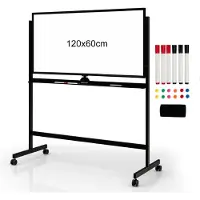 Coast Mobiles Whiteboard mit Ständer & Rollen Schwarz 120 x 60 cm