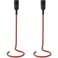 JUST LIGHT Tischlampe rot Tischleuchte Beistelllampe Textil Retro Wohnzimmerlampe, Kabel Design, 1x E27, DxH 16 x 46,5 cm, 2er Set