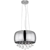 Globo Lighting Hängeleuchte, verchromt, Glas rauchfarben, H 120 cm