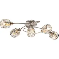 Globo Deckenleuchte, Glaskristalle klar, Chrom, L 61,4 cm
