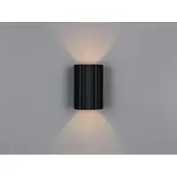 Meine Wunschleuchte Kleine Up and Down LED Wandlampe Schwarz, Wandbeleuchtung indirekt, Höhe 12cm