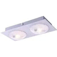 Globo Lighting LED Deckenleuchte, 2 Flammig, Acryl satiniert, L 22 cm