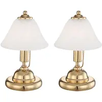 Globo Lighting 2er Set, Tischleuchte, Metall, Glas, Messing, Antik, H 27 cm